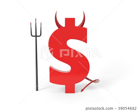 money is evil. conceptual 3d illustration. 39054682