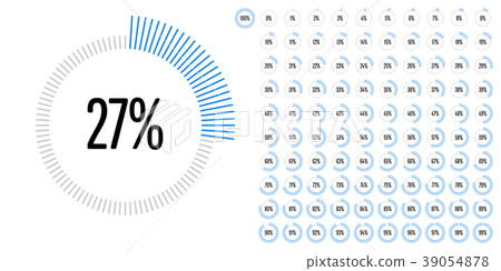 Set of circle percentage diagrams from 0 to 100 39054878