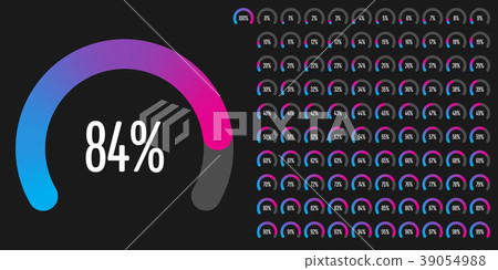 Set of circular sector percentage diagrams 39054988