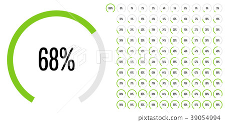 Set of circular sector percentage diagrams 39054994