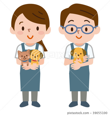 Men and women holding pets 39055100