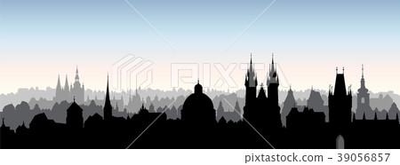 Prague city, Czech Skyline view cathedral building Prague city, Czech Skyline view cathedral building 39056857