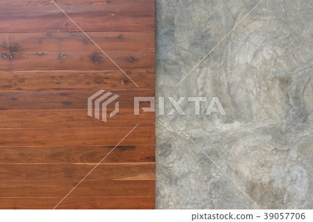 Wooden prank and raw concrete texture background 39057706