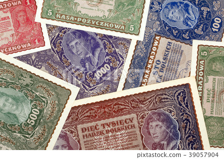 Old Polish money, a background Old Polish money, a background 39057904