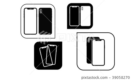 set of contour smartphones in the image of icons set of contour smartphones in the image of icons 39058270