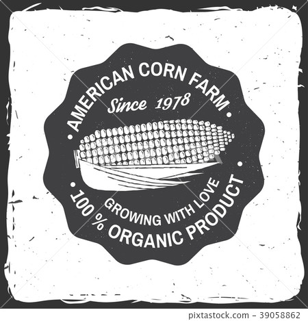 American corn Farm Badge or Label. Vector 39058862