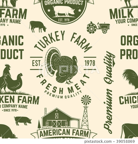 American Farm seamless pattern. Vector. 39058869