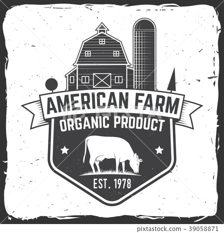 American Farm Badge or Label. Vector illustration. 39058871