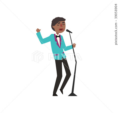 African American jazz singer wearing retro elegant African American jazz singer wearing retro elegant 39058904