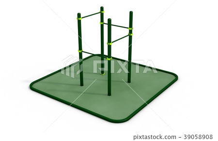 Parallel bars at sports ground for workout.  39058908
