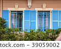 Vintage windows with blue shutters,Provence,France 39059002