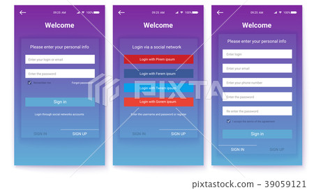 Account register or authorization, interface for Account register or authorization, interface for 39059121