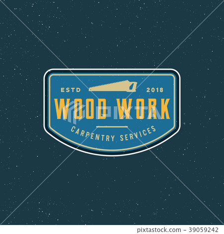 vintage carpentry logo. retro styled wood works 39059242