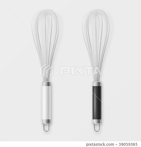 Vector realistic 3D metal wire steel whisk icon 39059365