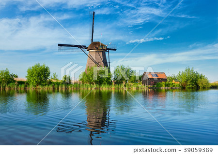 Windmills at Kinderdijk in Holland. Netherlands Windmills at Kinderdijk in Holland. Netherlands 39059389