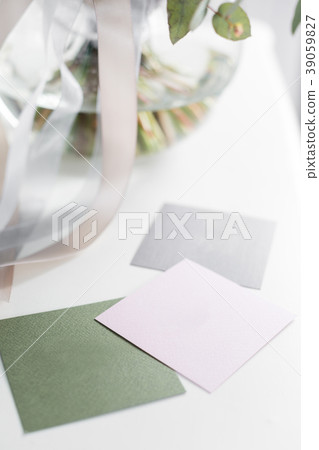 Blank business cards, copy space. Sunny spring 39059827