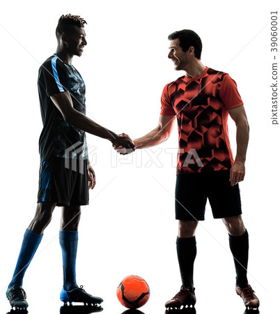soccer players men isolated silhouette white soccer players men isolated silhouette white 39060001