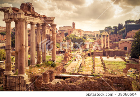Panorama of the Roman Forum in Rome, Italy Panorama of the Roman Forum in Rome, Italy 39060604