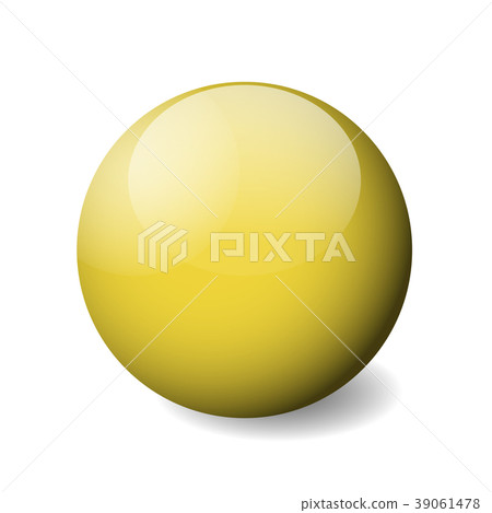 Yellow glossy sphere, ball or orb. 3D vector 39061478