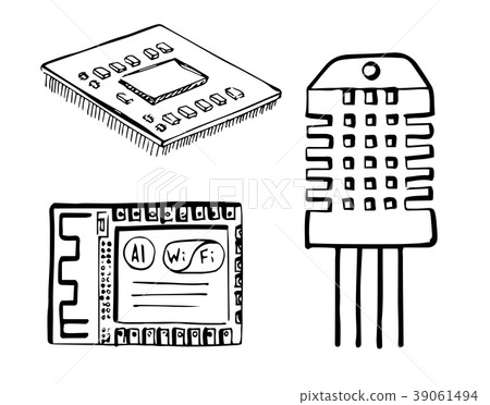 Cpu, wi-fi module, electronic sensor 39061494