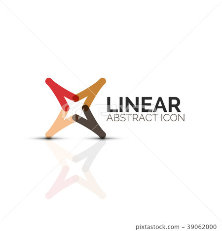 Abstract flower or star minimalistic linear icon 39062000