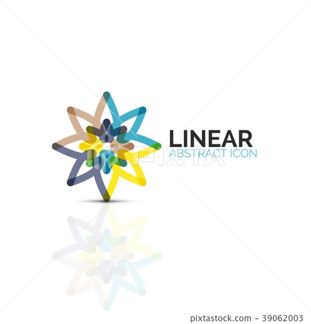 Abstract flower or star minimalistic linear icon 39062003