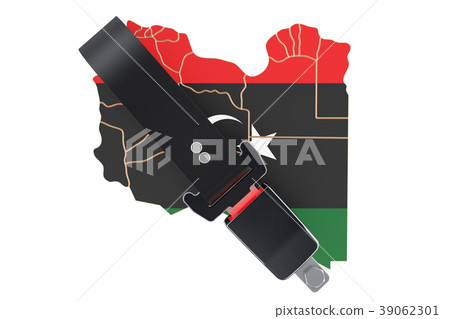 Libyan map with safety belt 39062301