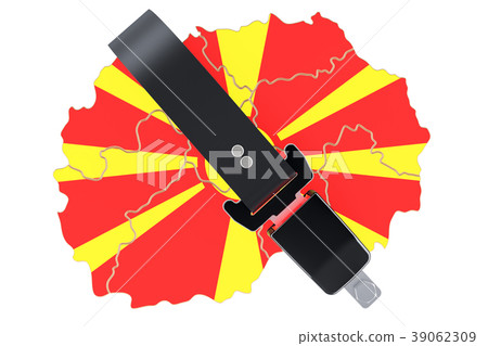 Macedonian map with safety belt Macedonian map with safety belt 39062309