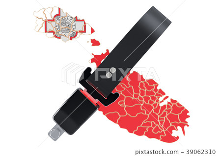 Malta map with safety belt Malta map with safety belt 39062310
