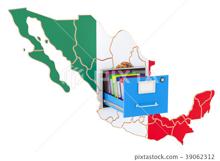Mexican national database concept, 3D rendering Mexican national database concept, 3D rendering 39062312