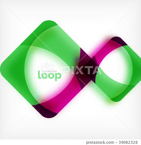 Vector square loop business symbol, geometric icon Vector square loop business symbol, geometric icon 39062328