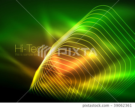 Neon glowing outline squares in dark Neon glowing outline squares in dark 39062361