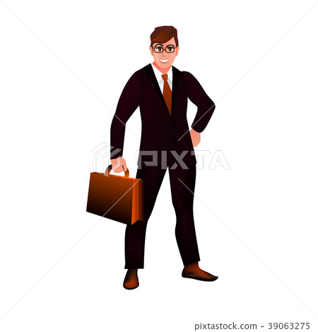 Handsome businessman isolated. Illustration. 39063275