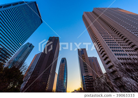 Buildings in Shinjuku just after dawn It's getting light in Shi 39063333