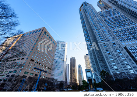 Buildings in Shinjuku just after dawn It's getting light in Shi Buildings in Shinjuku just after dawn It's getting light in Shi 39063356