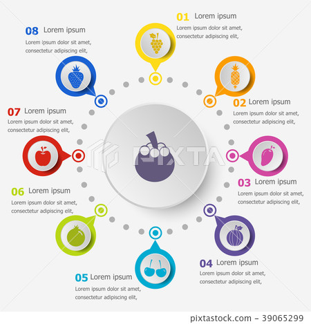 Infographic template with fruit icons 39065299