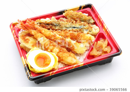 米飯和油炸魚碗 39065566