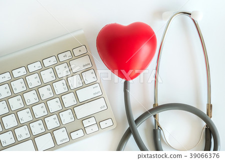 Red heart and a stethoscope Medical Equipment 39066376