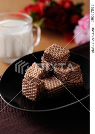 巧克力威化餅乾薄酥餅圖像 39067098