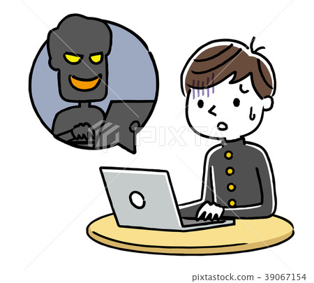 Male students: Internet, crime, fraud - Stock Illustration [39067154 ...