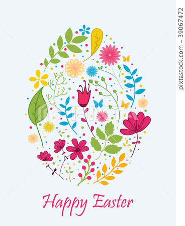 Easter egg with flower concept 39067472