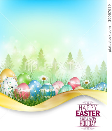 Easter eggs background with space for text - Stock Illustration ...