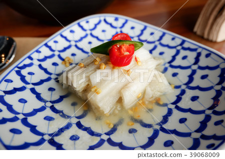 Close up Korean traditional food - white kimchi Close up Korean traditional food - white kimchi 39068009