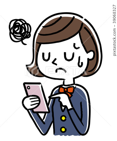 女學生:智能手機 女學生:智能手機 39068327