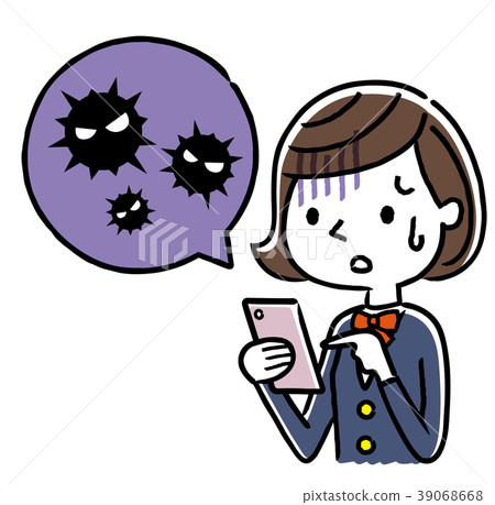 女學生：智能手機，病毒，感染 39068668