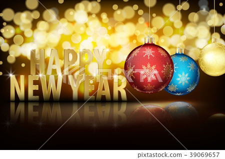 Happy new year Beautiful Bokeh background - Stock Illustration ...