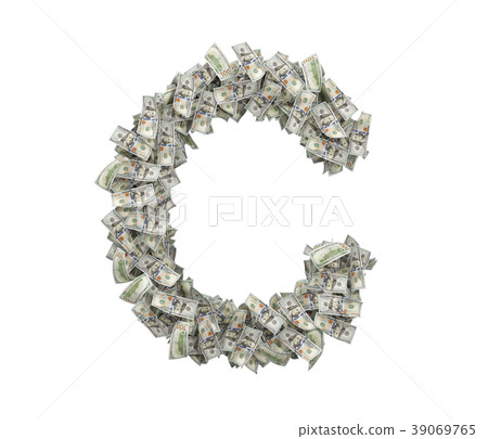 3d rendering of a large isolated letter C made of 39069765