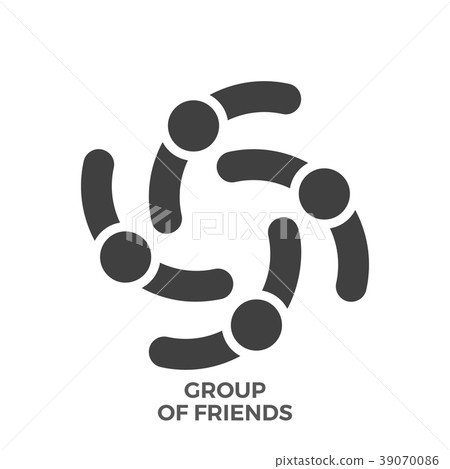 Group of Friends Glyph Vector Icon. 39070086