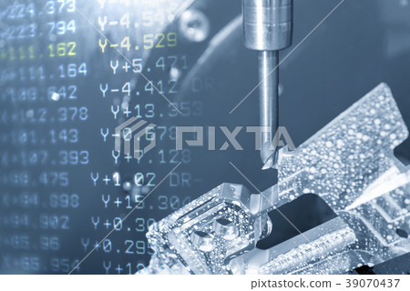 The abstract scene of 5-axis CNC machine  39070437
