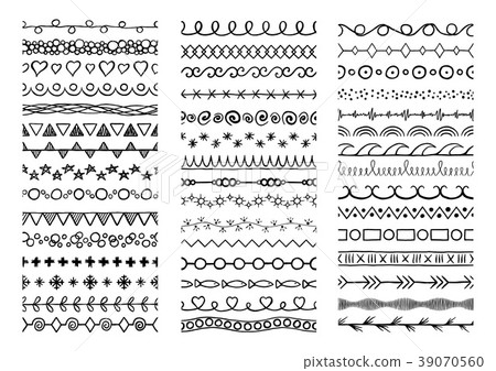 Hand drawn decorative brushes 39070560